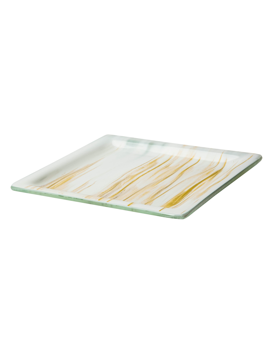 Plancha Cuadrada Dorada y Blanca Rosseto para Buffet Premium