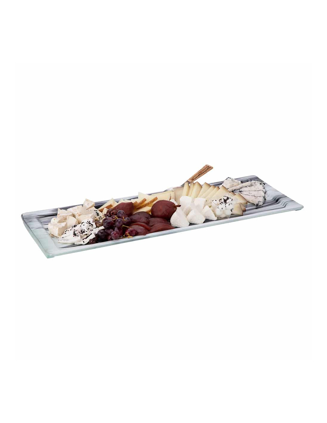 Plancha Rectangular Grande Aroma Negro y Blanco Rosseto