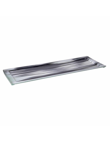 Plancha Rectangular Grande Aroma Negro y Blanco Rosseto