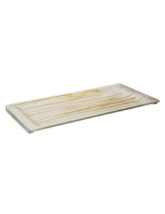 Plancha Rectangular Dorada Rosseto para Buffets de Lujo