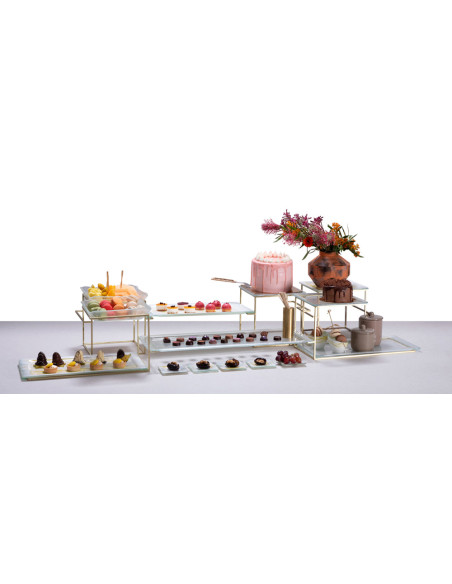 Platos Cuadrados Mini Rosseto Decorativos para Buffet Premium