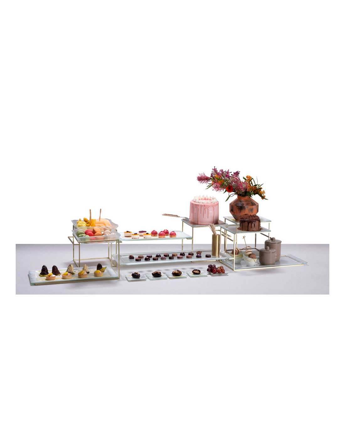 Platos Cuadrados Mini Rosseto Decorativos para Buffet Premium