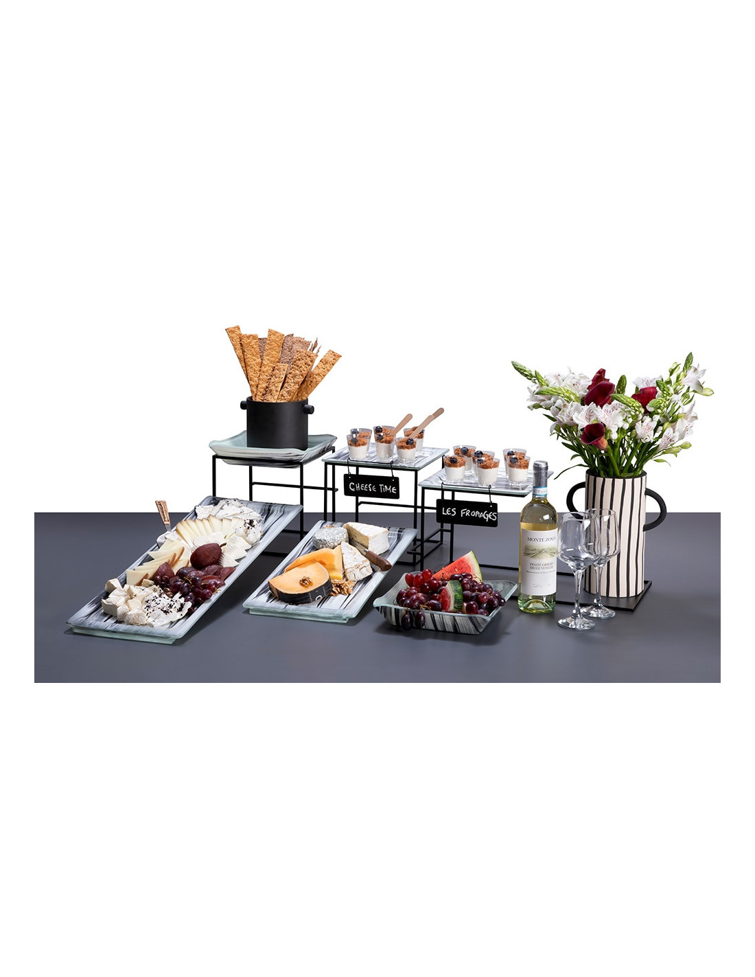 Platos Transparentes Cuadrados Rosseto para Buffets Premium