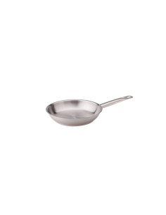 Sartén de acero inoxidable para inducción con mango tubular de acero inoxidable, diámetro 24cm