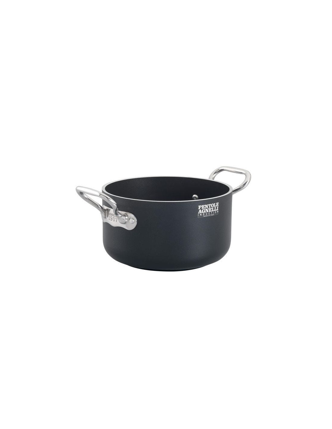Cacerola alta AlBlack 1907 en aluminio antiadherente de 5mm, dos asas, diámetro 24cm