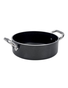 Cacerola baja antiadherente con asas de acero inoxidable, para inducción, grosor 5 mm, diámetro 32 cm