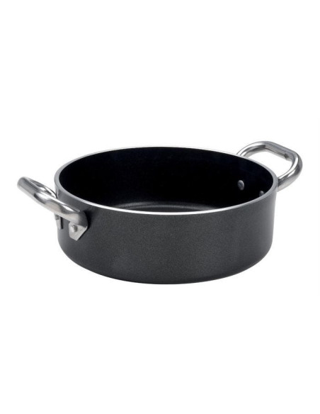 Cacerola baja antiadherente con asas de acero inoxidable, para inducción, grosor 5 mm, diámetro 32 cm