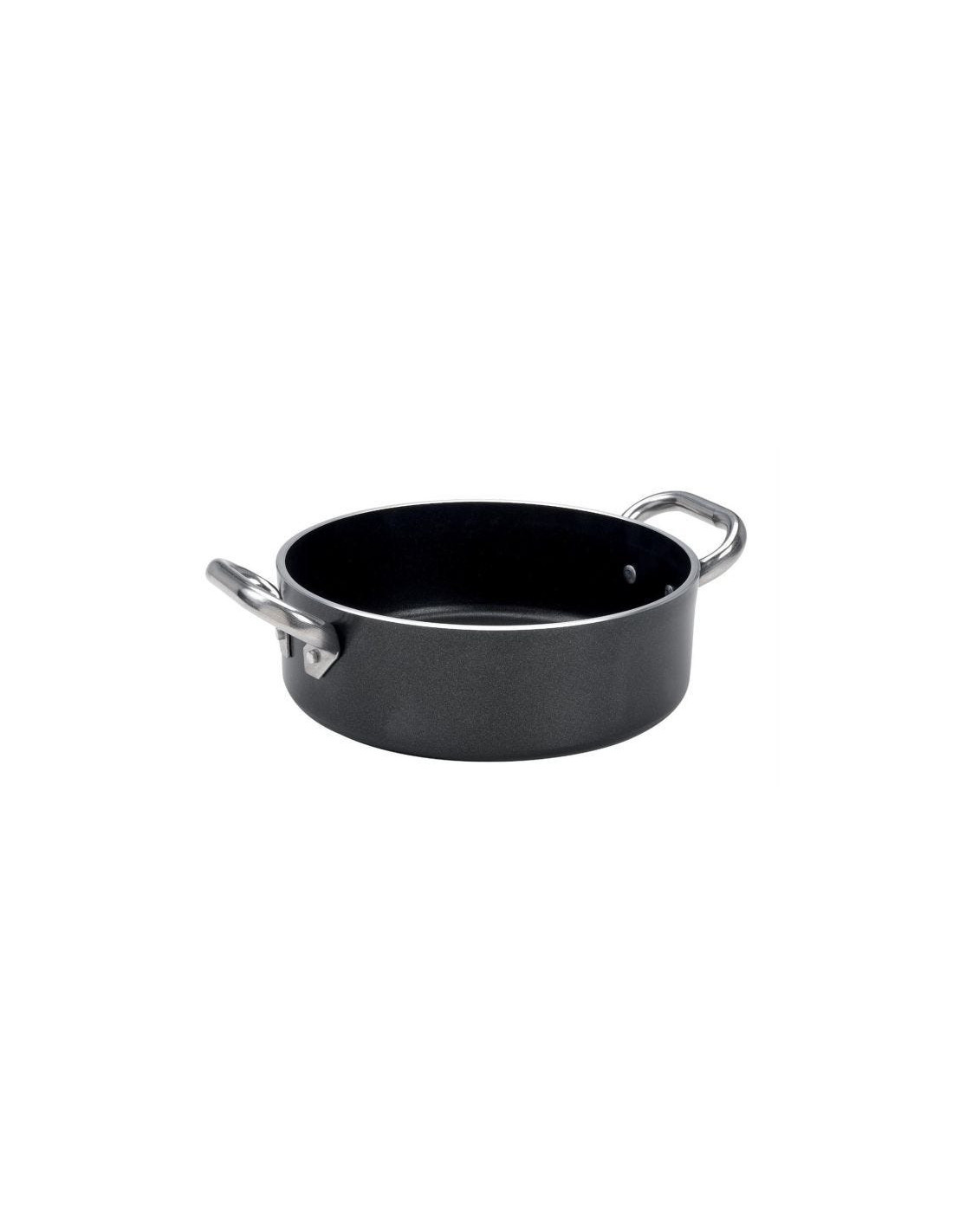 Cacerola baja antiadherente con asas de acero inoxidable, para inducción, grosor 5 mm, diámetro 32 cm