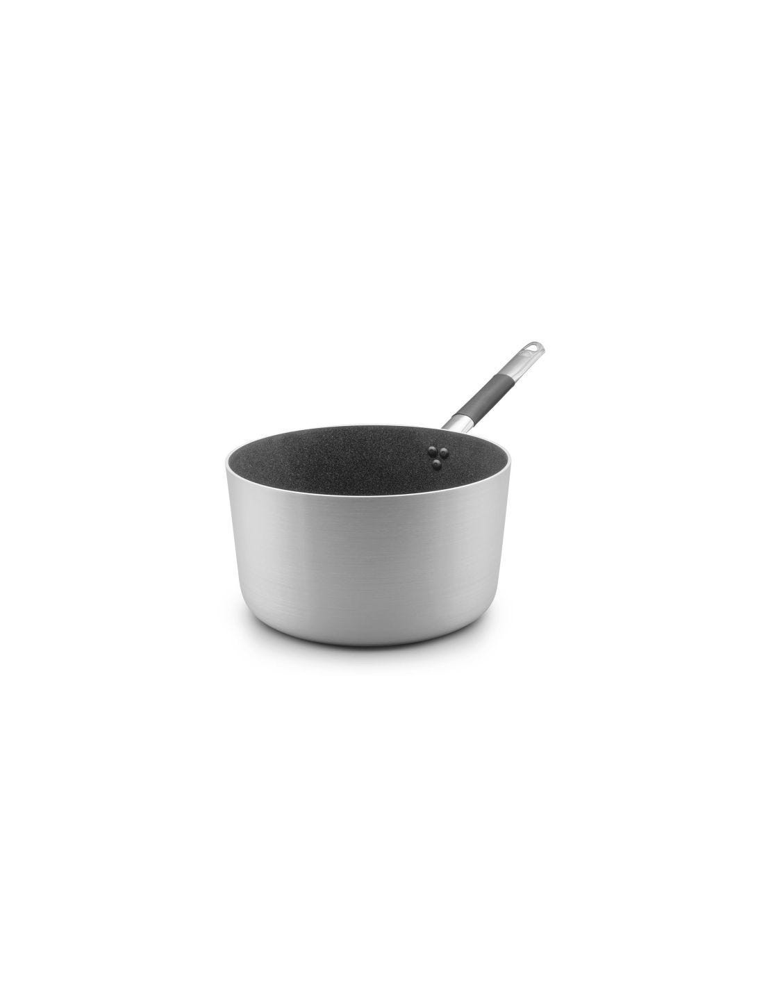 Cacerola de aluminio antiadherente línea Shark Skin con mango tubular de acero inoxidable frío, 3 mm de espesor, diámetro 28 cm