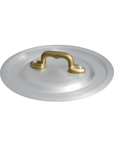 Tapa de aluminio de 1932 con puente de latón, diámetro 16 cm.