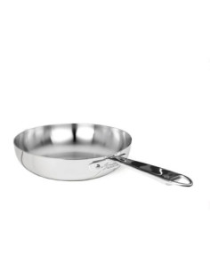 Sartén acampanada de aluminio 1907 de 3 capas de alto brillo, para inducción con un mango, diámetro 28 cm