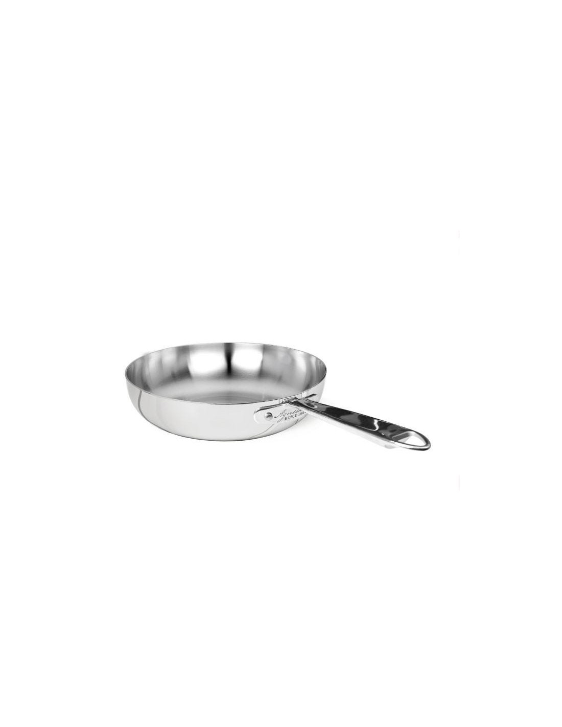 Sartén acampanada de aluminio 1907 de 3 capas de alto brillo, para inducción con un mango, diámetro 24 cm