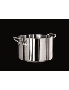 Cacerola Alu-inox 1907 de 3 capas de alto brillo, para inducción con dos asas, diámetro 40 cm