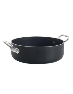 Cacerola baja AlBlack 1907 en aluminio antiadherente de 5mm, dos asas, diámetro 32cm