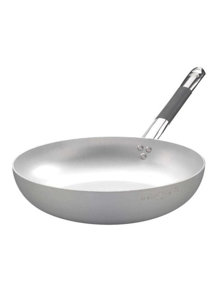 Sartén de inducción de aluminio de 3 mm de espesor con mango frío, diámetro 32 cm