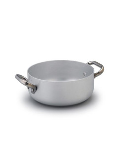 Cacerola baja en aluminio de 3mm para inducción, dos asas, diam. 32cm