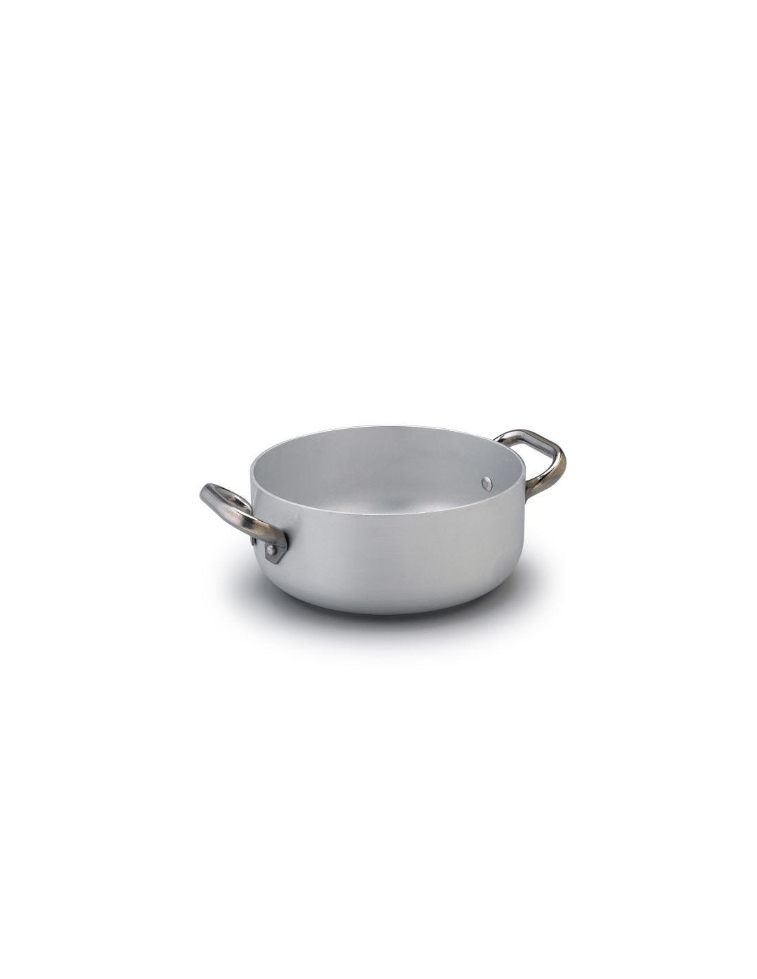 Cacerola baja en aluminio de 3mm para inducción, dos asas, diam. 32cm
