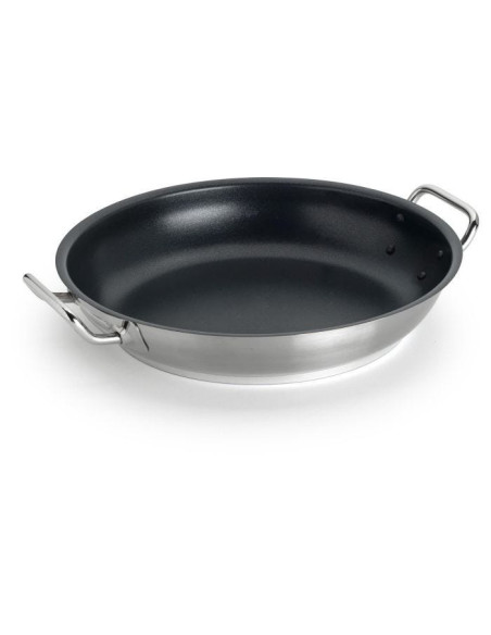 Sartén antiadherente de acero inoxidable para inducción, dos asas, diámetro 36cm