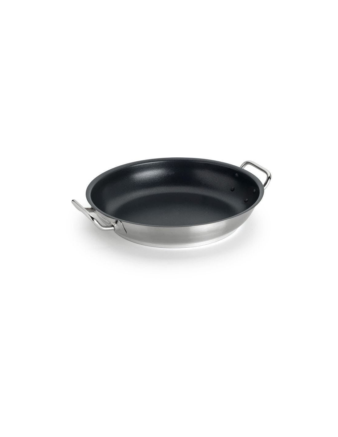 Sartén antiadherente de acero inoxidable para inducción, dos asas, diámetro 36cm