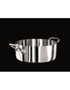 Cacerola baja Alu-inox 1907 3 capas brillante, para inducción con dos asas, diámetro 28cm