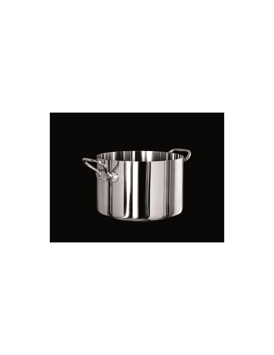 Cacerola Alu-inox 1907 de 3 capas de alto brillo, para inducción con dos asas, diámetro 24 cm