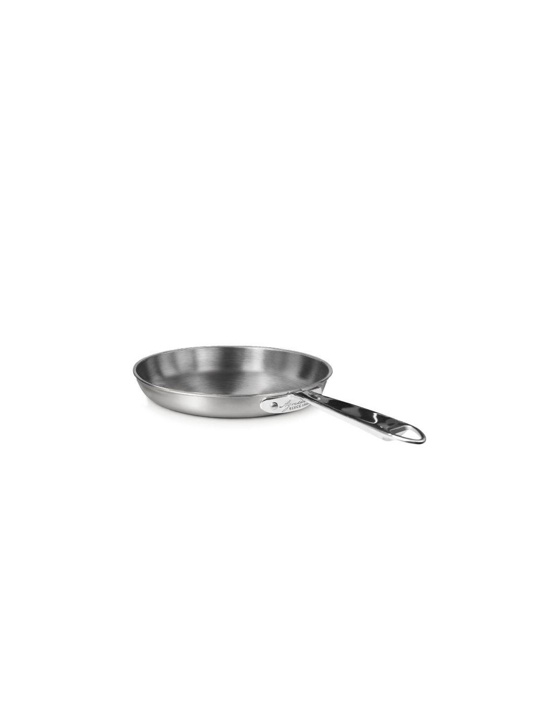 Sartén de acero inoxidable y aluminio de 3 capas, satinado, para inducción, con un solo mango, diámetro 36 cm