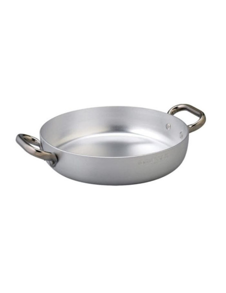 Sartén de aluminio de 3 mm para inducción, dos asas, diámetro 28 cm