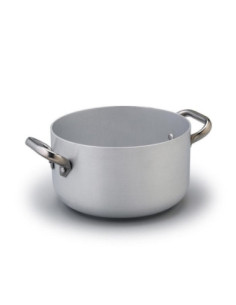 Cacerola de aluminio de 3 mm de espesor para inducción, dos asas, diámetro 20 cm