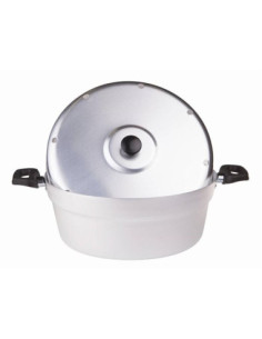 Horno para tartas con tapa y plancha de hierro, diámetro 28 cm.