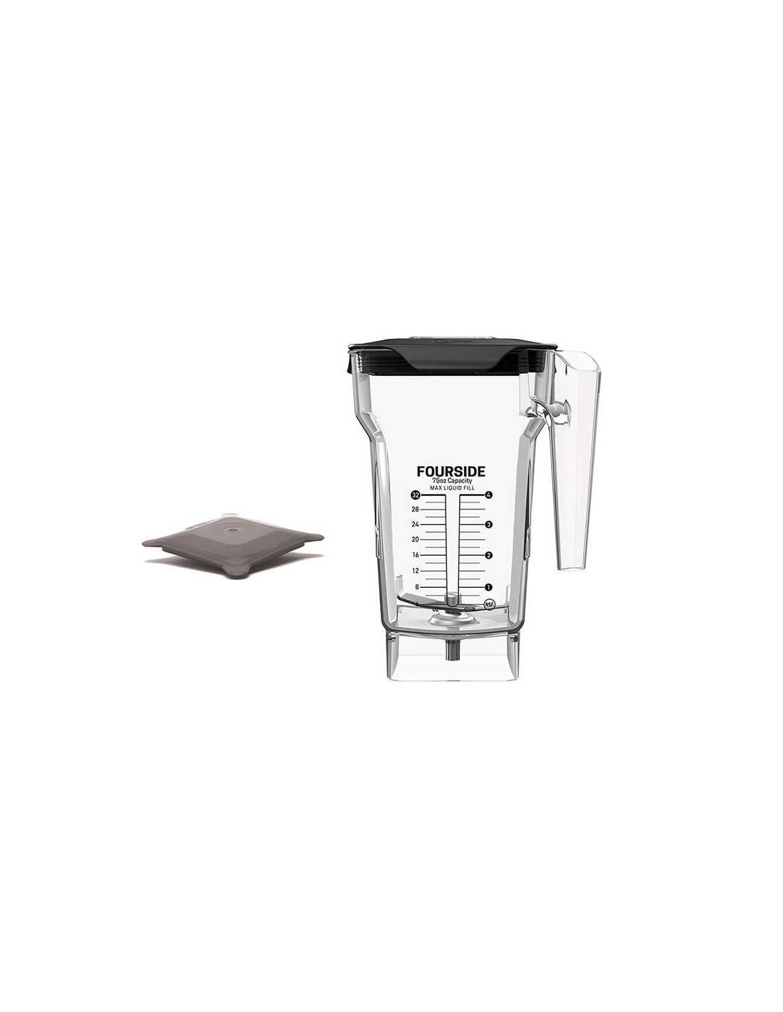 BLENDTEC - 40-609-61 - Jarra FOURSIDE de 1 litro con tapa plana blanda para batidora profesional Blendtec