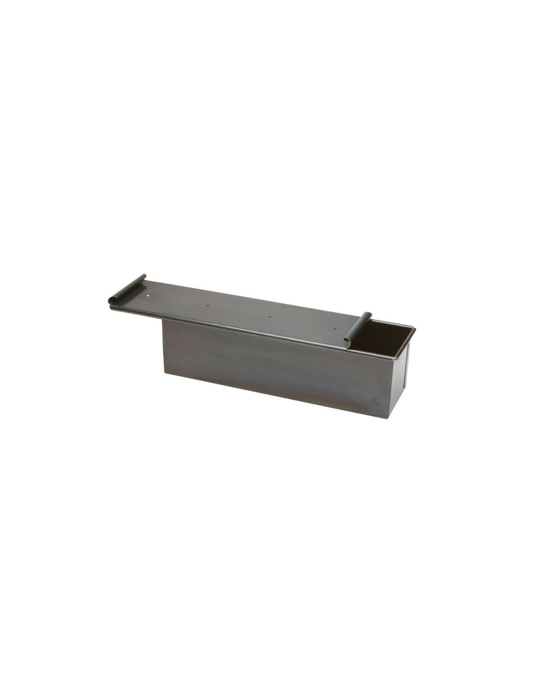 Molde para pan de sándwich con tapa de chapa azul, tamaño 30x10cm