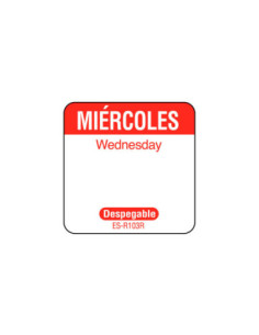 NCCO SR103R - Rollo de 1000 etiquetas despegables MIERCOLES | NC