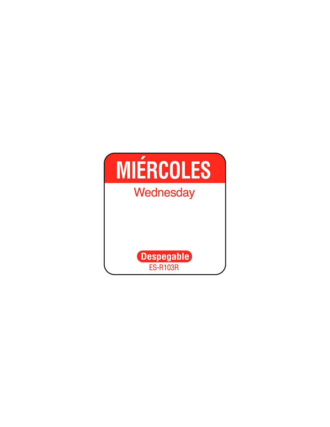 NCCO SR103R - Rollo de 1000 etiquetas despegables MIERCOLES | NC