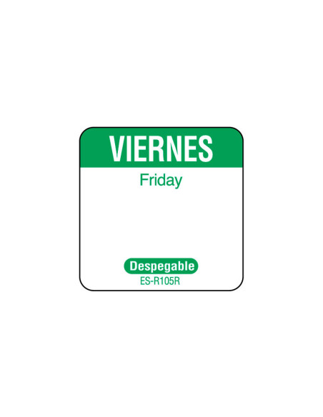 NCCO SR105R - Rollo de 1000 etiquetas despegables VIERNES | NCCO