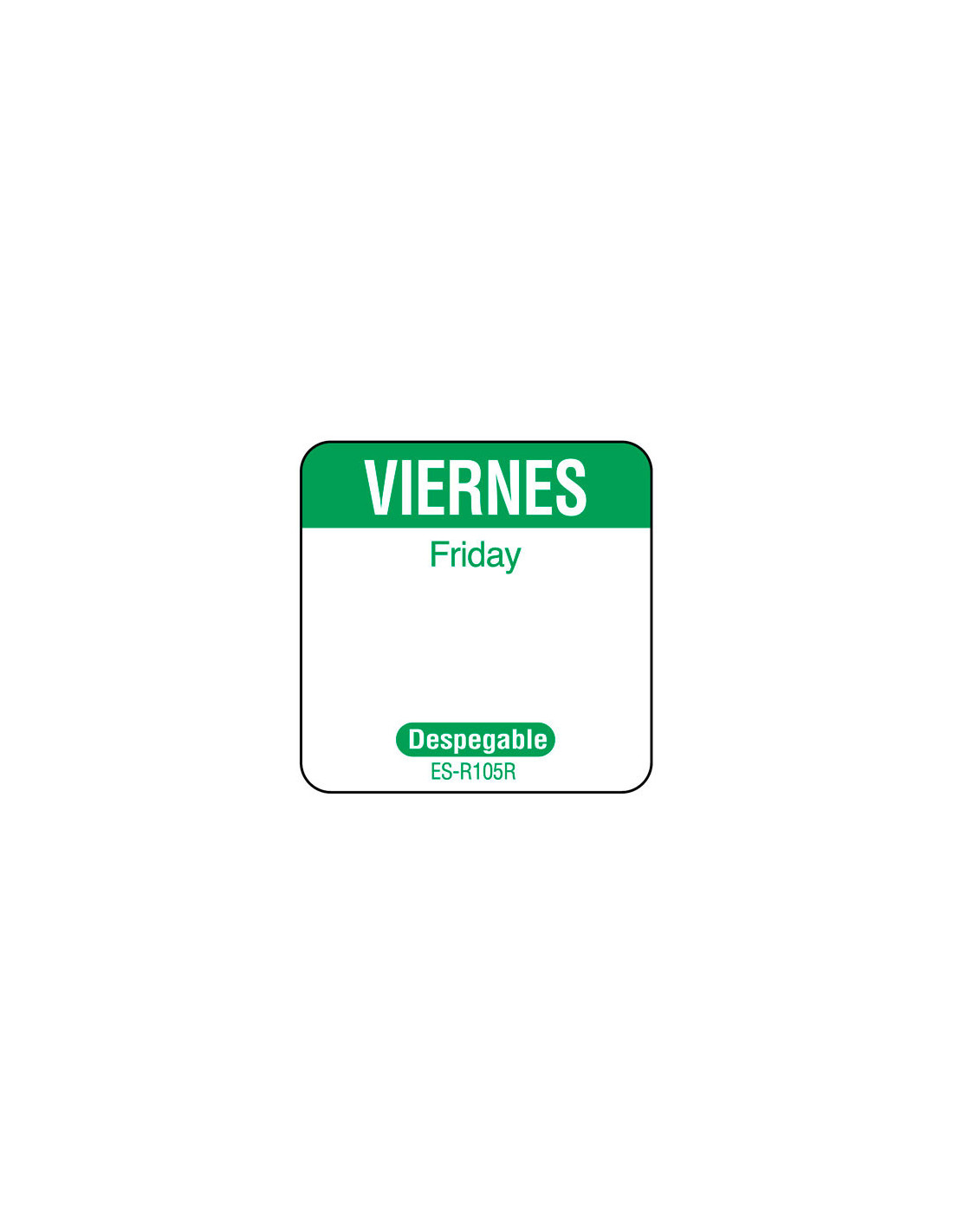 NCCO SR105R - Rollo de 1000 etiquetas despegables VIERNES | NCCO
