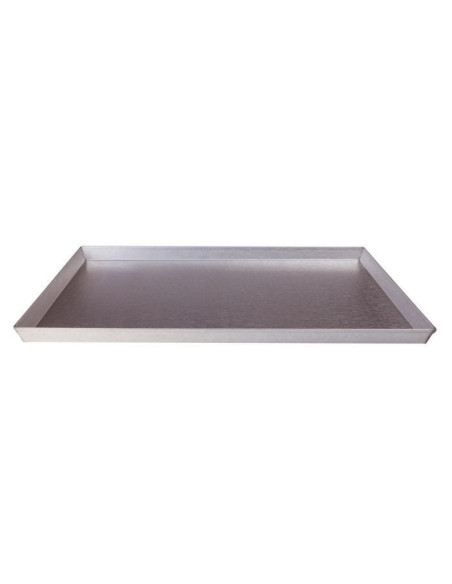 Bandeja de horno rectangular de chapa aluminizada con borde recto, tamaño 80x60cm