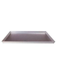 Bandeja de horno rectangular de chapa aluminizada con borde recto, tamaño 60x40cm