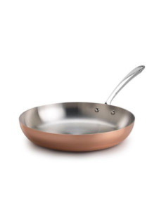 Sartén trilaminada de cobre para inducción con un asa, diámetro 32 cm