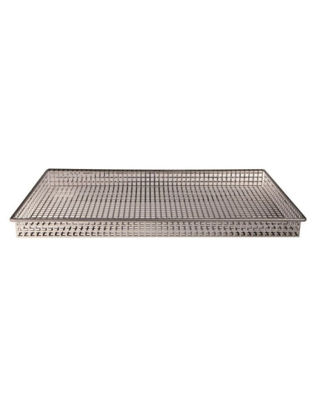 Bandeja de freír Gastronorm GN1/1 de acero inoxidable, 53x32,5 cm, altura 2 cm.