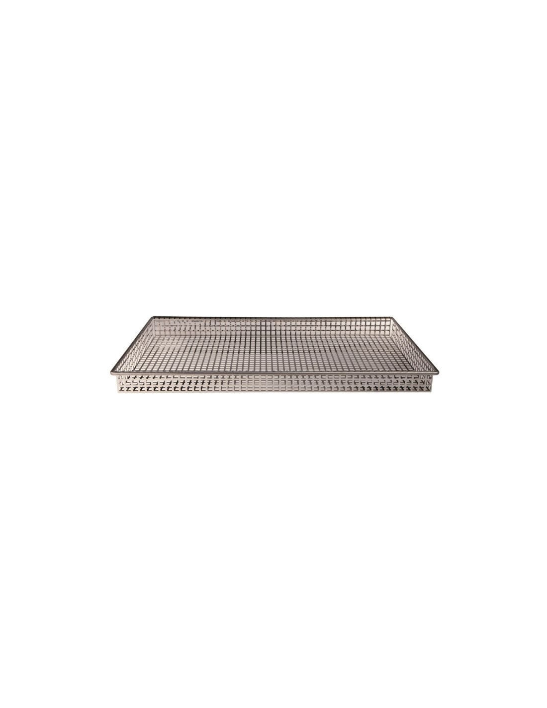 Bandeja de freír Gastronorm GN1/1 de acero inoxidable, 53x32,5 cm, altura 2 cm.
