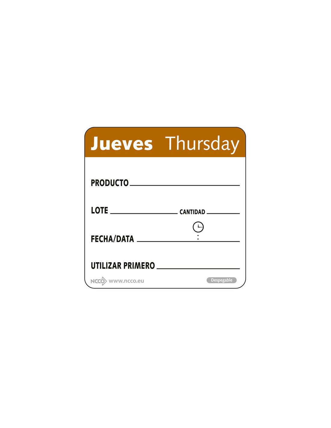 NCCO SRIDU2204 - Rollo de 500 etiquetas JUEVES | Mejora Gestión 