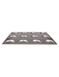 Bandeja de horno Gastronorm con 12 moldes, diámetro 12,5 cm. 53x65 h.cm.2