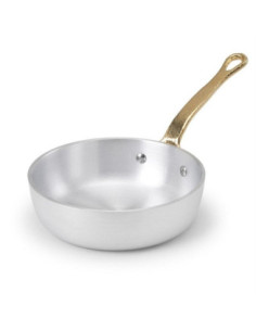 Sartén de aluminio de 1932 con mango de latón, diámetro 16 cm.