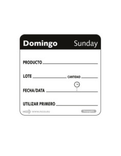 NCCO SRIDU2207 - Rollo de 500 etiquetas - DOMINGO - 5 x 5 cm | N