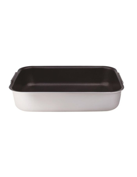 Bandeja rectangular para asar en aluminio antiadherente de 3 mm con esquinas redondeadas, dim. 45x30cm
