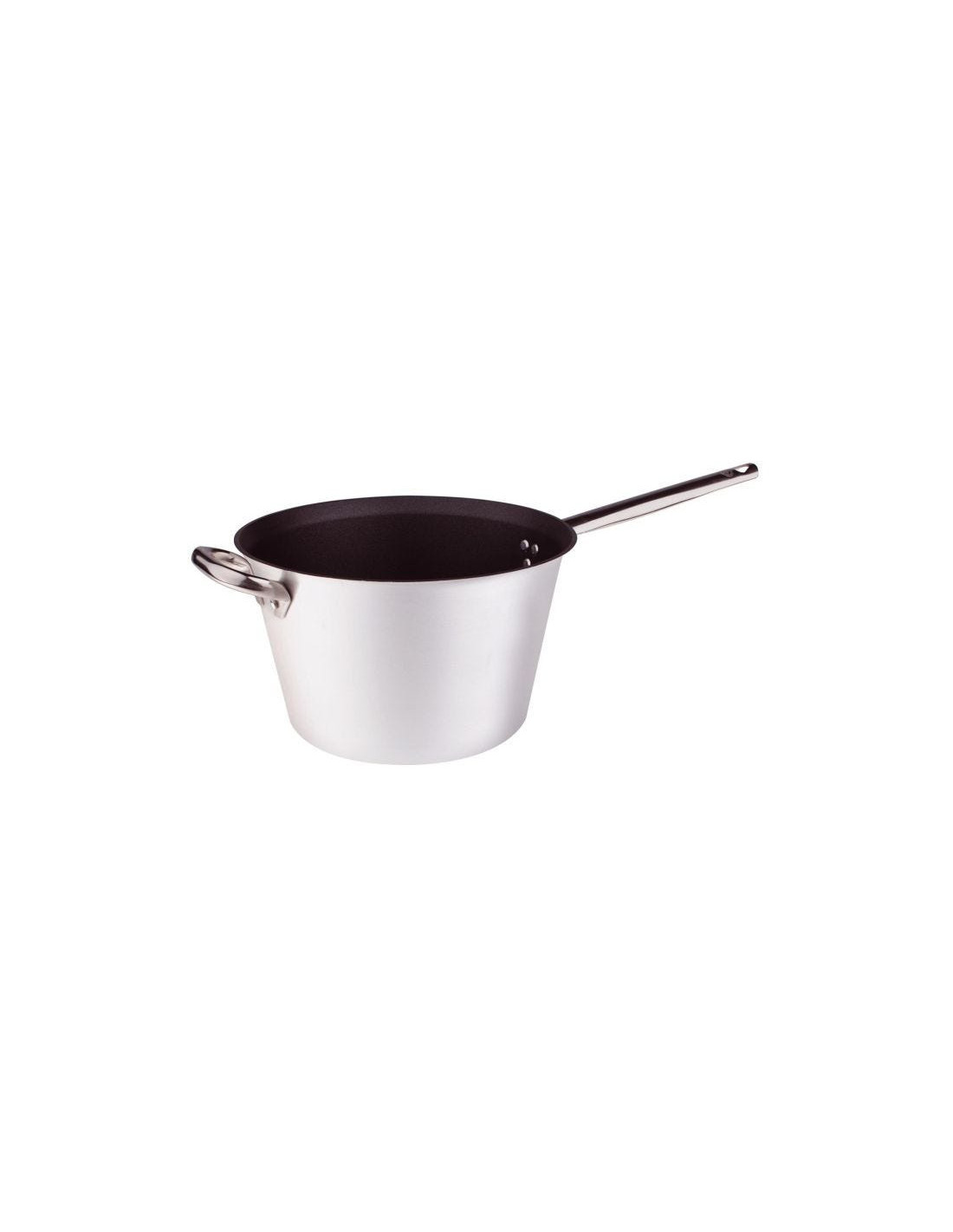 Olla para polenta de aluminio antiadherente de 3 mm con asa y agarre, diámetro 32 cm