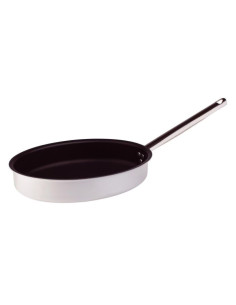 Sartén recta ovalada para pescado de aluminio de 3 mm con un asa, diámetro 34 cm