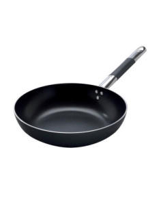 Sartén acampanada de aluminio antiadherente AlBlack de 3 mm, para inducción, con mango frío, diámetro 36 cm