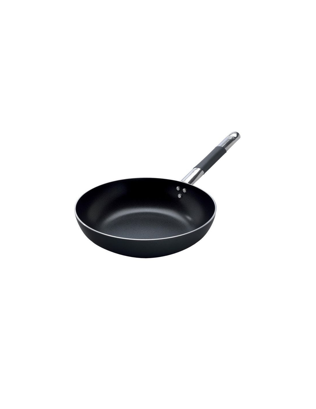 Sartén acampanada de aluminio antiadherente AlBlack de 3 mm, para inducción, con mango frío, diámetro 36 cm