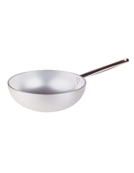 Wok radiante con fondo plano de aluminio de 5 mm, diámetro 32 cm